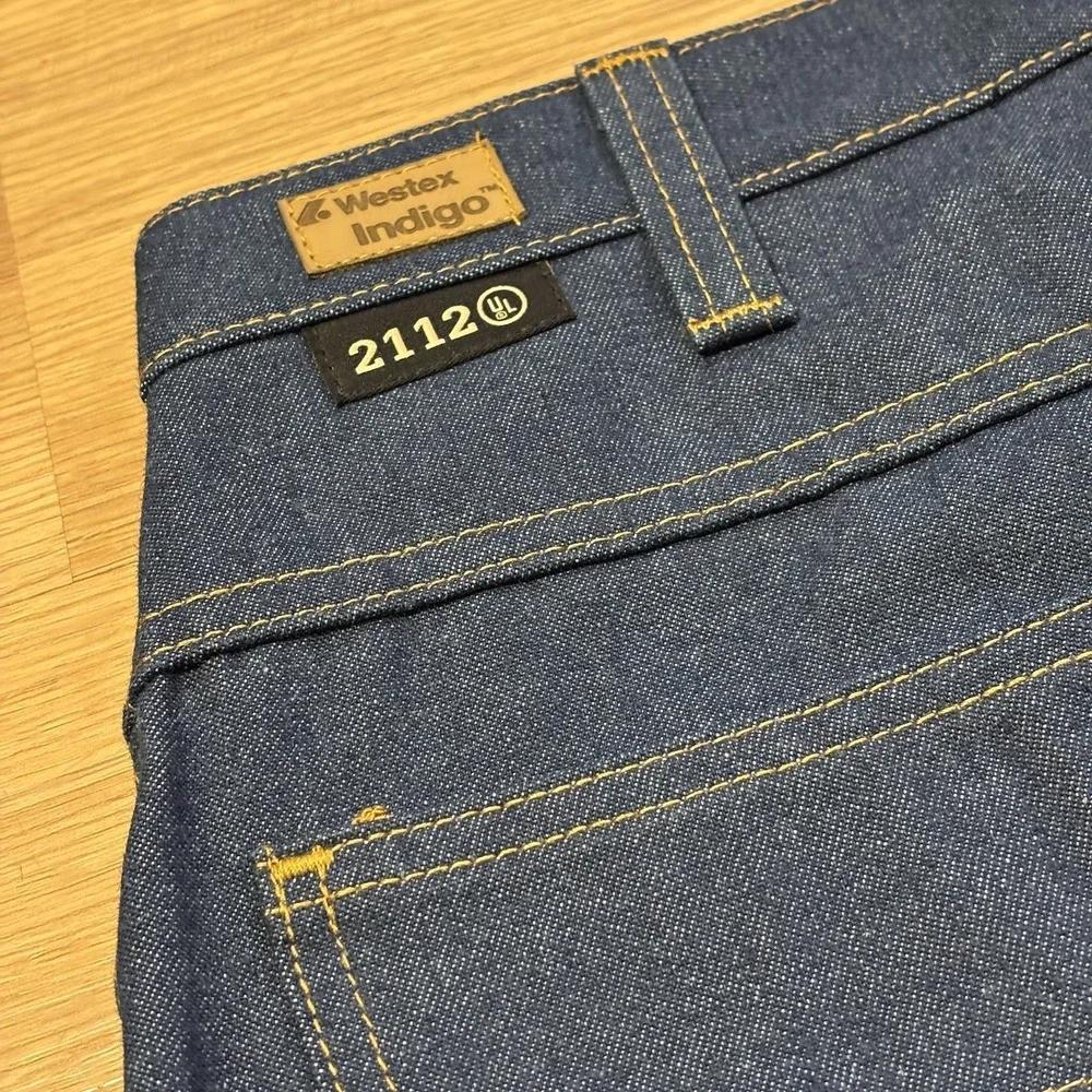 NWT Workrite FR Westex Indigo Jeans Mens 32x30 CAT 2/2112 Rigid Denim Workwear - Picture 8 of 12